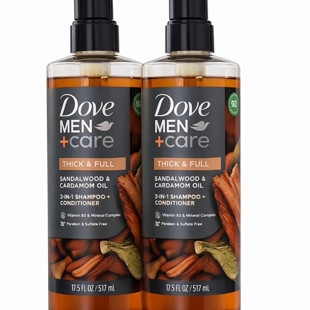 Men+Care Thick & Full 2-in-1 Shampoo + Conditioner -‎ Sandalwood & Cardamom Oil